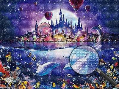 Dolphins, Castle and Hot Air Balloons 5D DIY Diamond Painting Kits