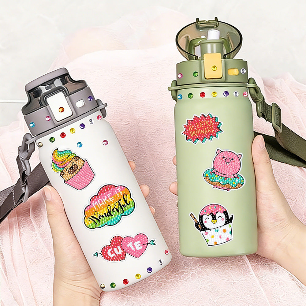 12Pcs Animal Shaped Ice Cream Diamond Painting Stickers