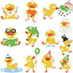 12Pcs Happy Little Duck Diamond Painting Stickers