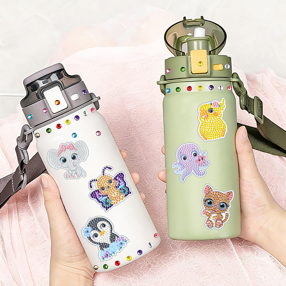 13Pcs Adorable Animal Cubs Diamond Painting Stickers