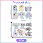 13Pcs Adorable Animal Cubs Diamond Painting Stickers