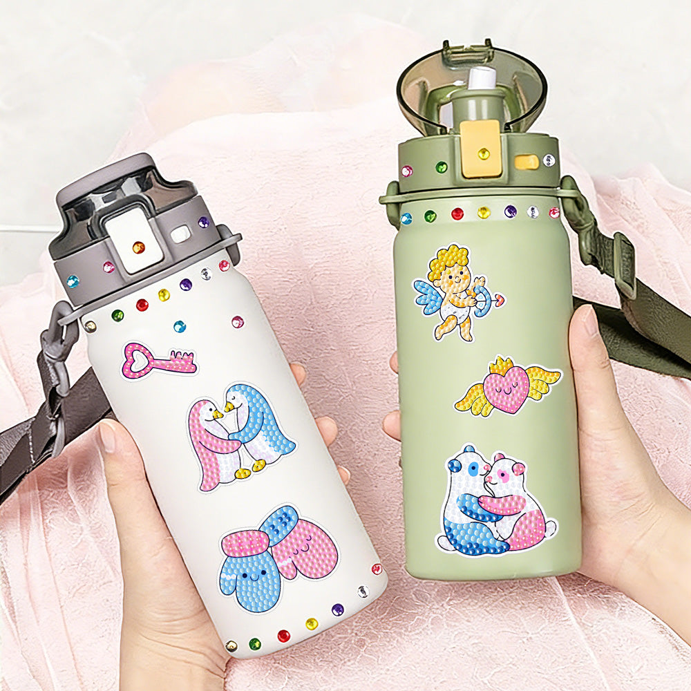 17Pcs Cute Love Theme Diamond Painting Stickers