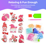24Pcs Red Valentine Gnome Diamond Painting Stickers