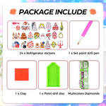 24Pcs Sweet Wedding Diamond Painting Fridge Magnets Kit