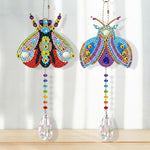 2Pcs Double-Sided Diamond Painting Crystal Suncatcher Hanging Ornament - Colorful Moths