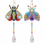 2Pcs Double-Sided Diamond Painting Crystal Suncatcher Hanging Ornament - Colorful Moths