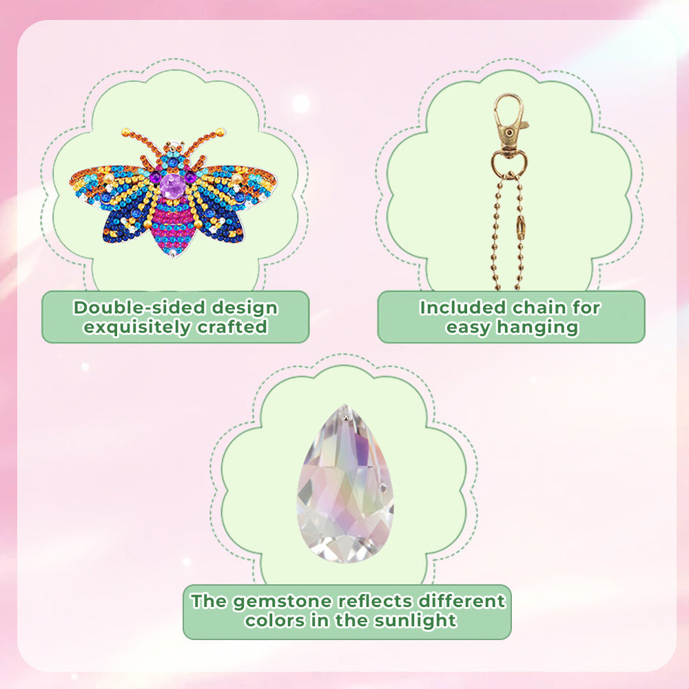 2Pcs Double-Sided Diamond Painting Crystal Suncatcher Hanging Ornament - Gorgeous Bees