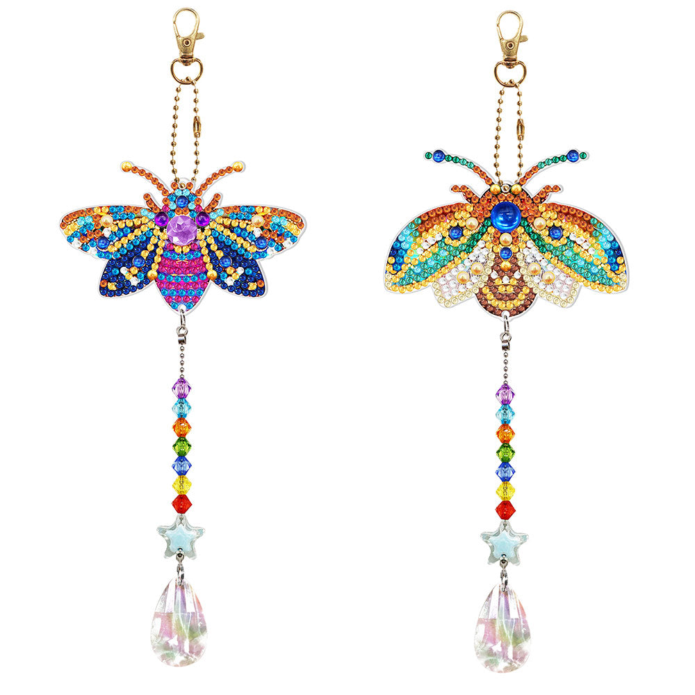 2Pcs Double-Sided Diamond Painting Crystal Suncatcher Hanging Ornament - Gorgeous Bees