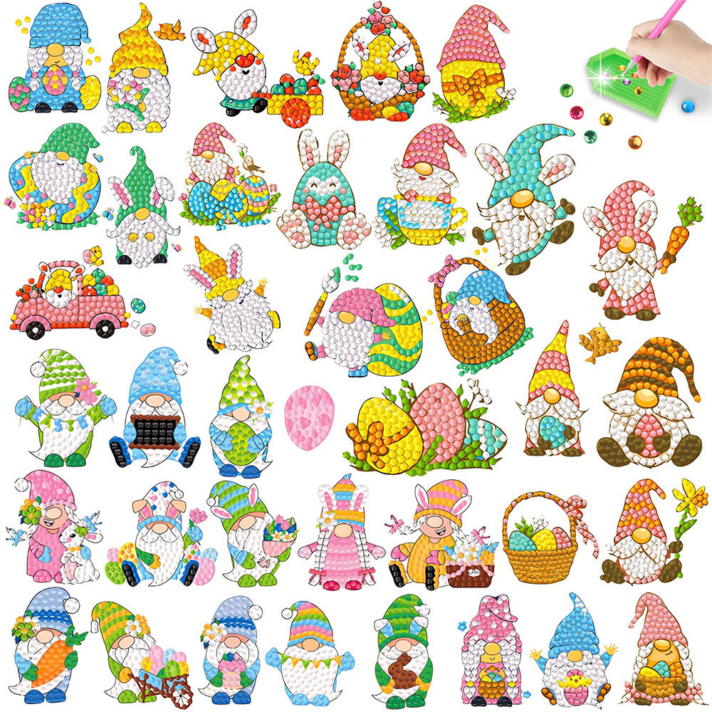 38Pcs Cute Gnome Diamond Painting Stickers