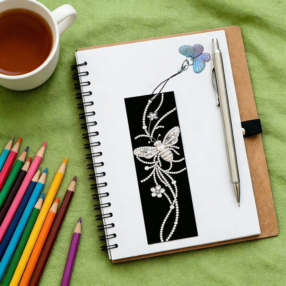 3PCS Pearl Diamond Painting Bookmark Kit – Butterfly and Bee