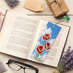 3PCS Pearl Diamond Painting Bookmark Kit – Roses, Tulips and Poppies