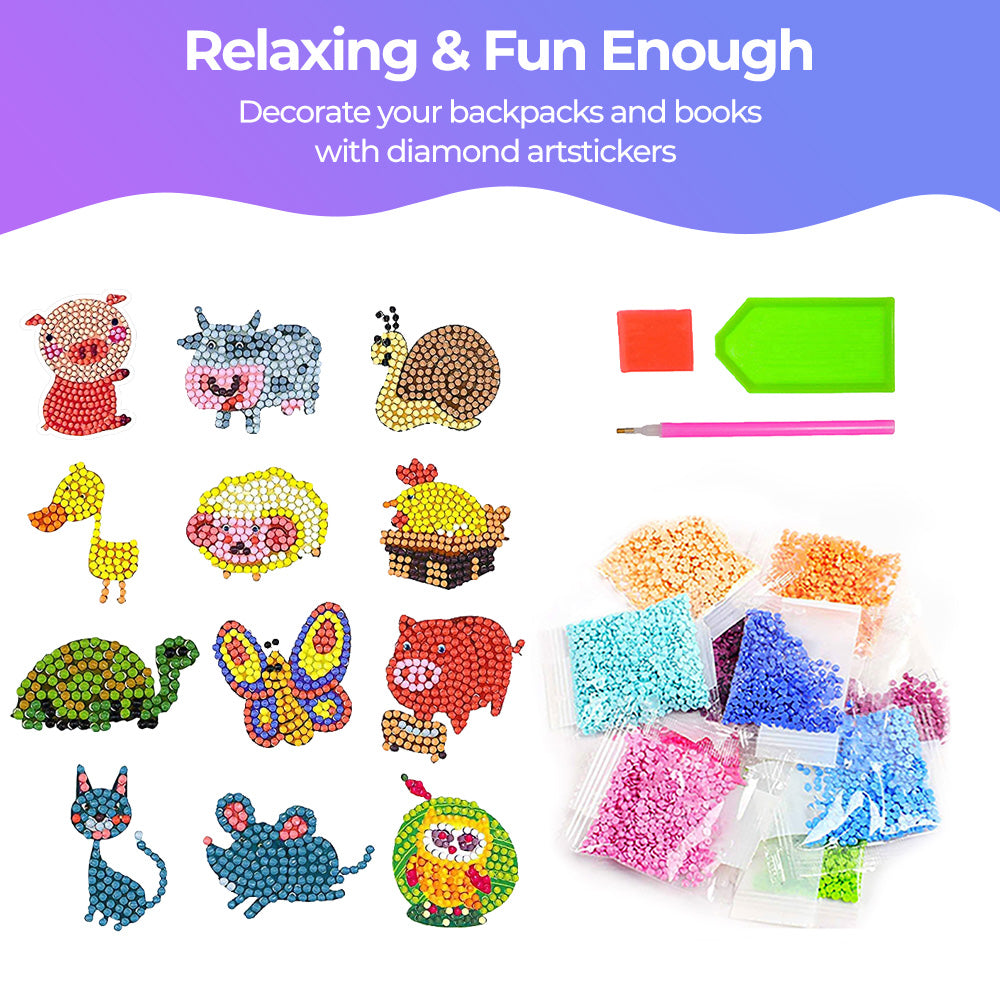 45Pcs Insects and Animals Diamond Painting Stickers