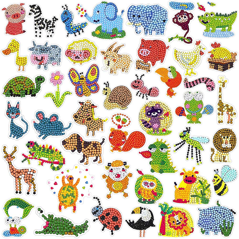 45Pcs Insects and Animals Diamond Painting Stickers