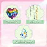 5Pcs Double-Sided Diamond Painting Crystal Suncatcher Hanging Ornament - Flying Animals and Hearts