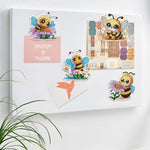 6Pcs Bees and Daisies Diamond Painting Fridge Magnets Kit