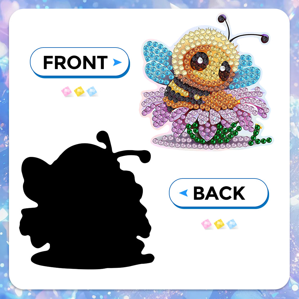 6Pcs Bees and Daisies Diamond Painting Fridge Magnets Kit