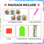 6Pcs Bees and Daisies Diamond Painting Fridge Magnets Kit