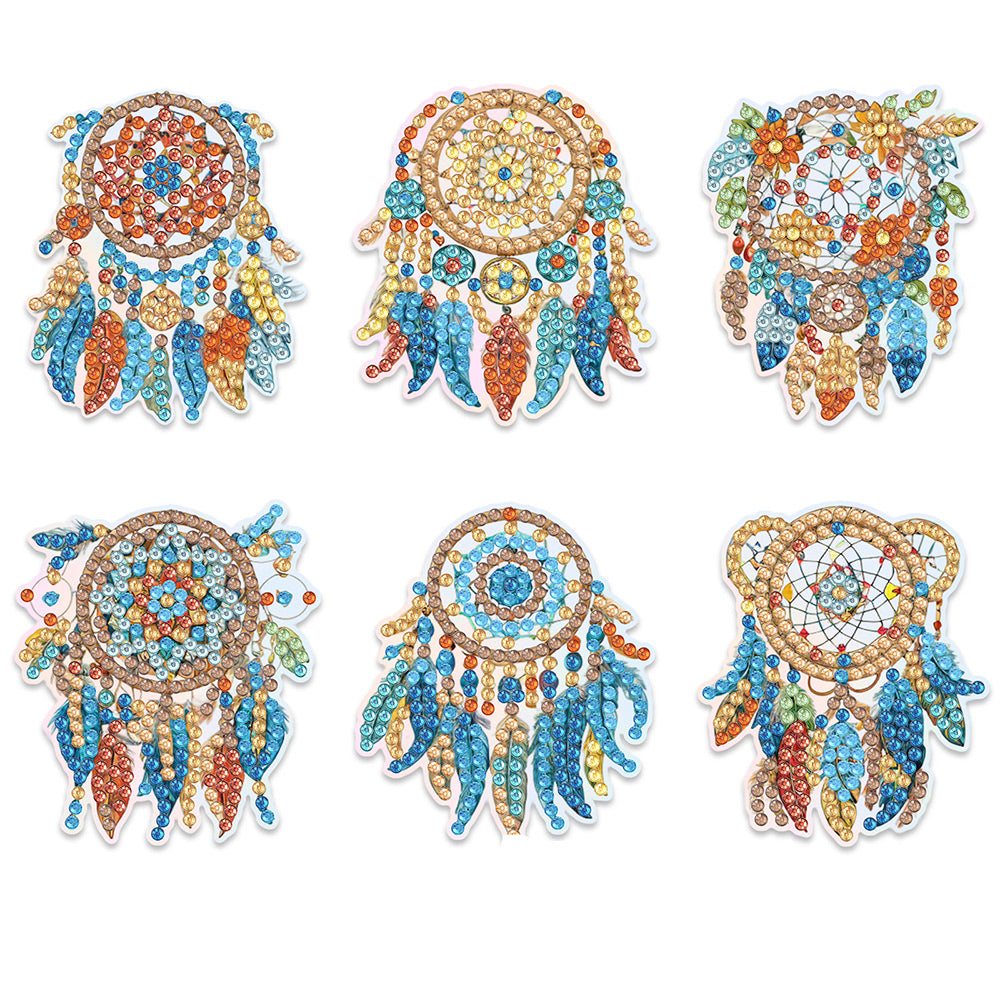 6Pcs Gorgeous Dreamcatchers Diamond Painting Fridge Magnets Kit