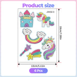 6Pcs Unicorn, Rainbow, and Castle Diamond Painting Stickers