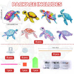 8PCS Colorful Sea Turtles Diamond Painting Garden Stakes