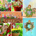 8PCS Cute Animal Cubs Diamond Painting Garden Stakes