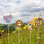 8PCS Cute Animal Cubs Diamond Painting Garden Stakes