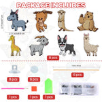 8PCS Cute Zoo Animals Diamond Painting Garden Stakes