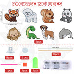 8PCS Happy Animals Diamond Painting Garden Stakes