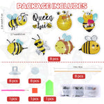 8PCS Industrious Little Bees Diamond Painting Garden Stakes