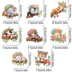 8Pcs Sleeping Animals Diamond Painting Fridge Magnets Kit