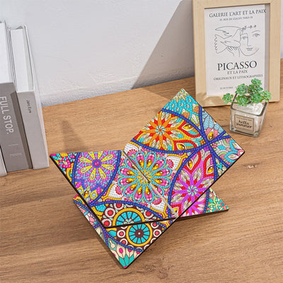 Colorful Mandala Wooden Hands-Free Desktop Book Holder Diamond Painting Kits