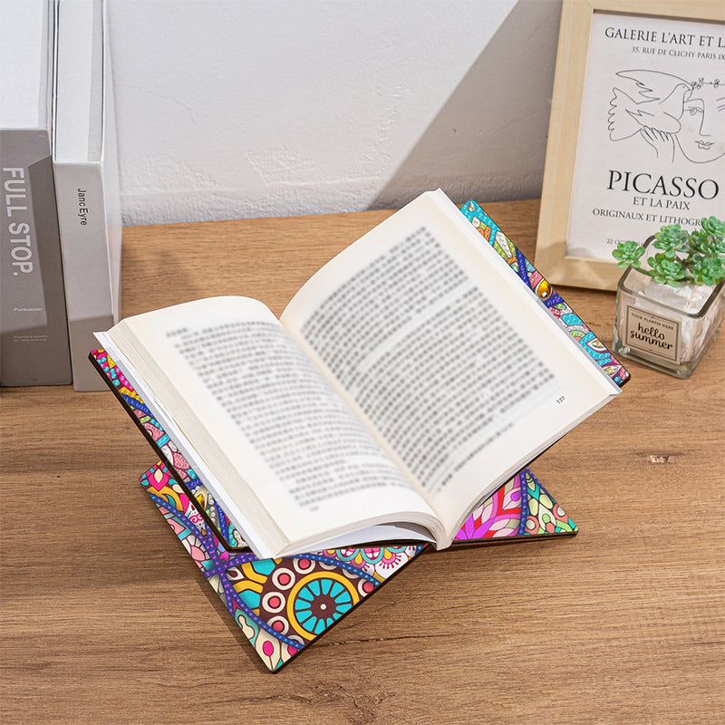 Colorful Mandala Wooden Hands-Free Desktop Book Holder Diamond Painting Kits