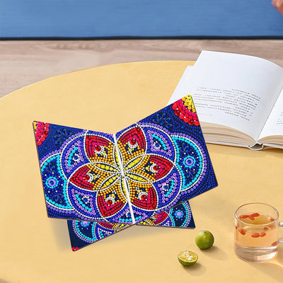 Blue and Red Mandala Wooden Hands-Free Desktop Book Holder Diamond Painting Kits