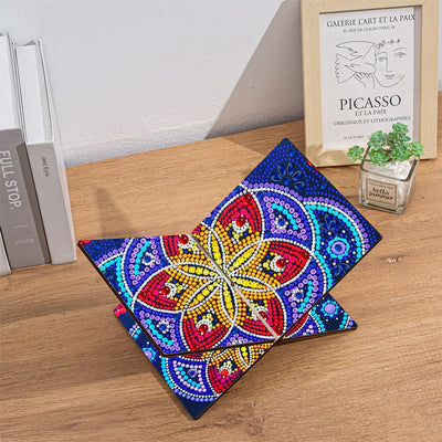 Blue and Red Mandala Wooden Hands-Free Desktop Book Holder Diamond Painting Kits