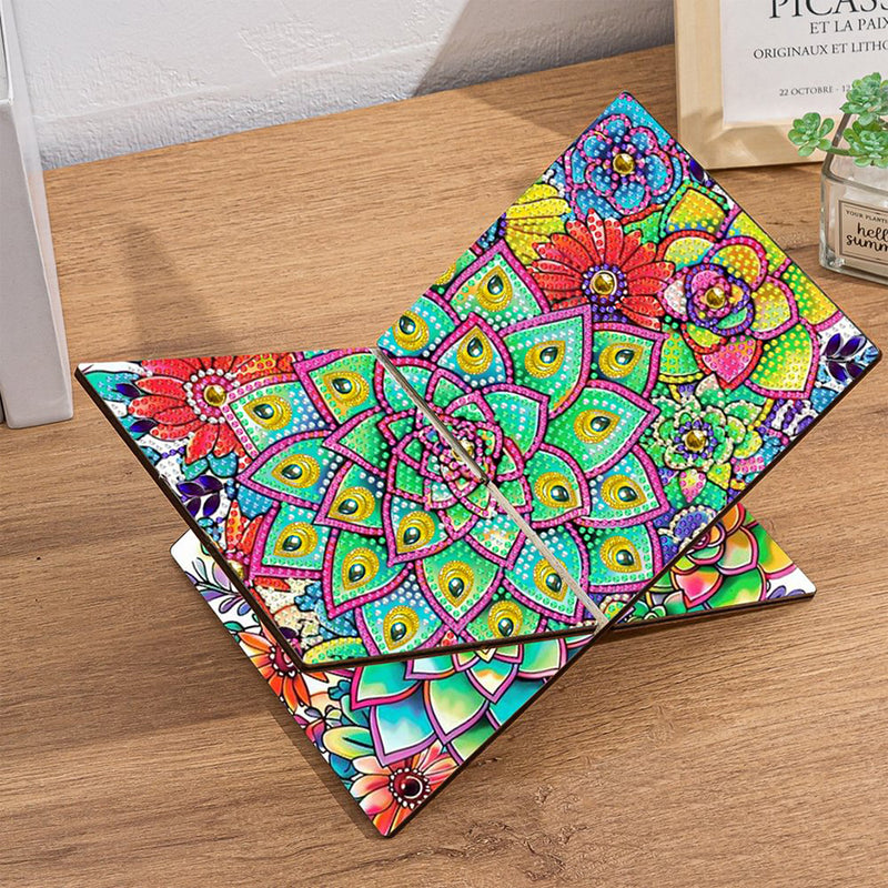 Green Mandala Wooden Hands-Free Desktop Book Holder Diamond Painting Kits