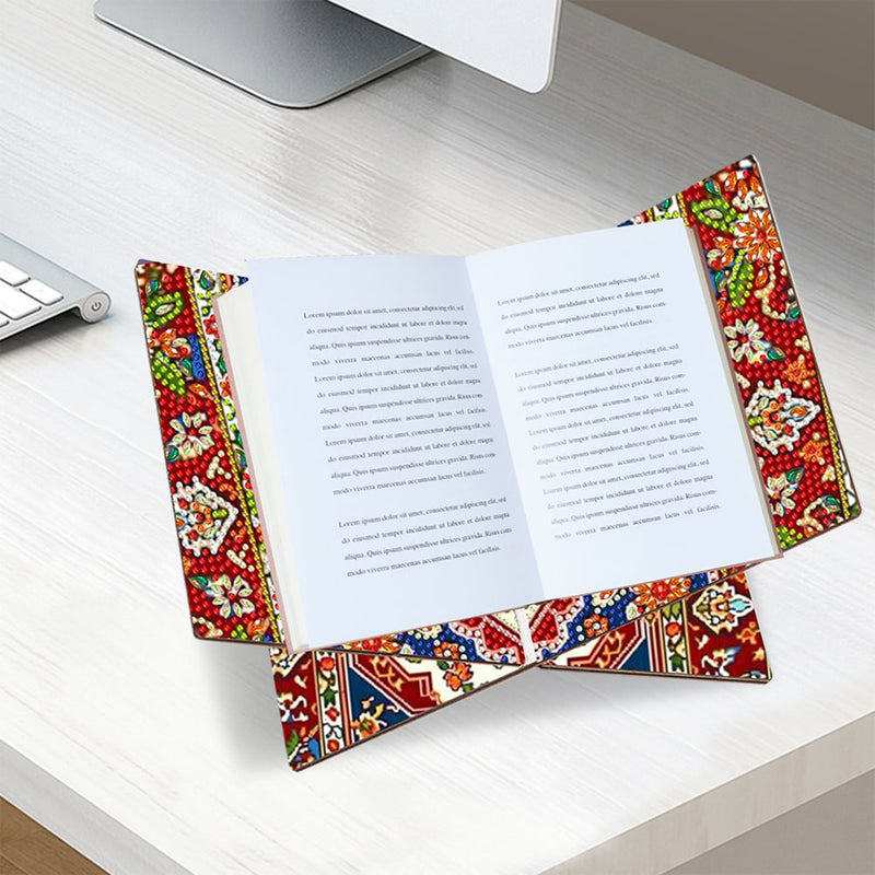 Retro Pattern Mandala Wooden Hands-Free Desktop Book Holder Diamond Painting Kits