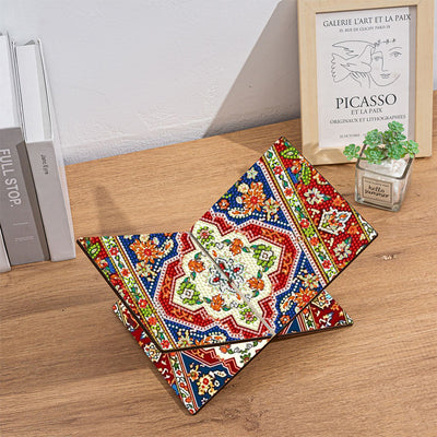 Retro Pattern Mandala Wooden Hands-Free Desktop Book Holder Diamond Painting Kits