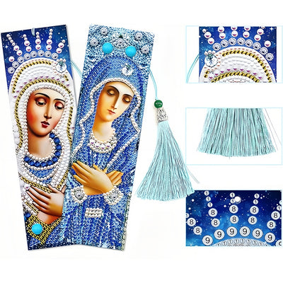 2Pcs Virgin Mary Leather Bookmark Diamond Painting Kits