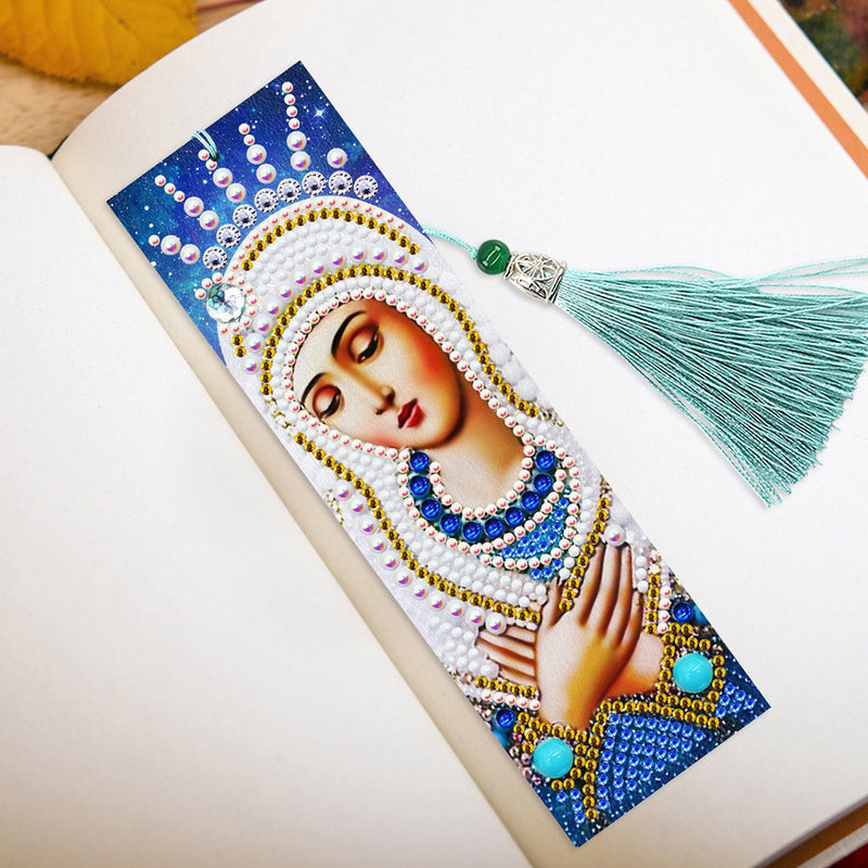 2Pcs Virgin Mary Leather Bookmark Diamond Painting Kits