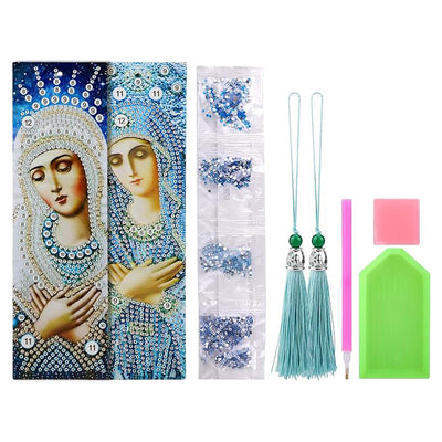 2Pcs Virgin Mary Leather Bookmark Diamond Painting Kits