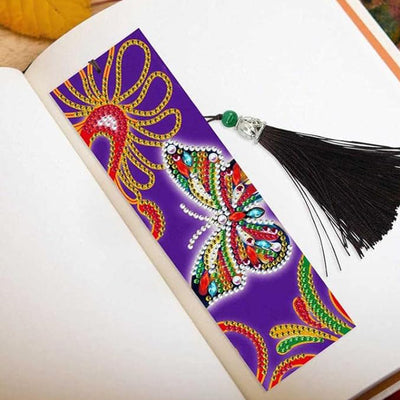 2Pcs Colorful Butterfly Leather Bookmark Diamond Painting Kits