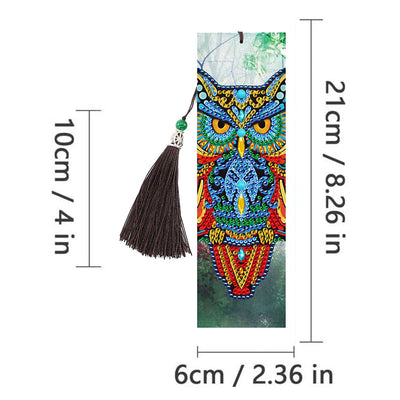 2Pcs Blue Owl Leather Bookmark Diamond Painting Kits