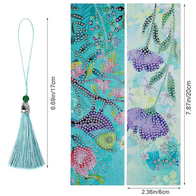 2Pcs Flower and Bird Leather Bookmark Diamond Painting Kits