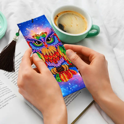 2Pcs Owl at Night Leather Bookmark Diamond Painting Kits