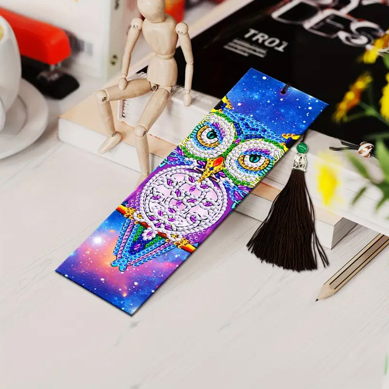 2Pcs Owl at Night Leather Bookmark Diamond Painting Kits