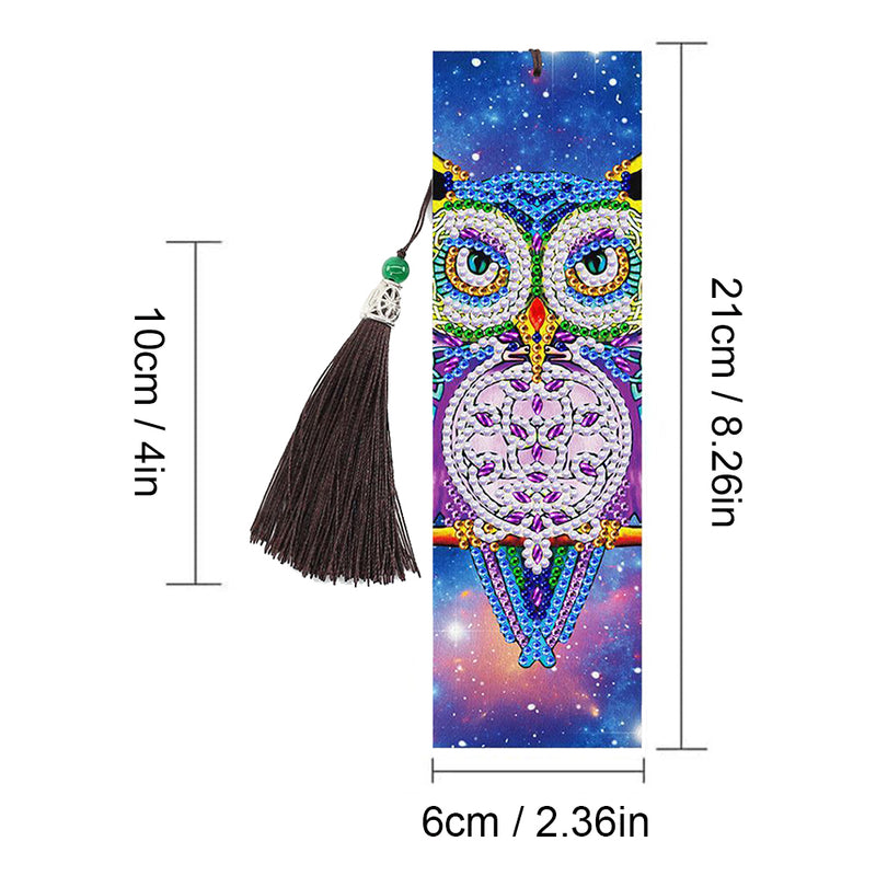 2Pcs Owl at Night Leather Bookmark Diamond Painting Kits