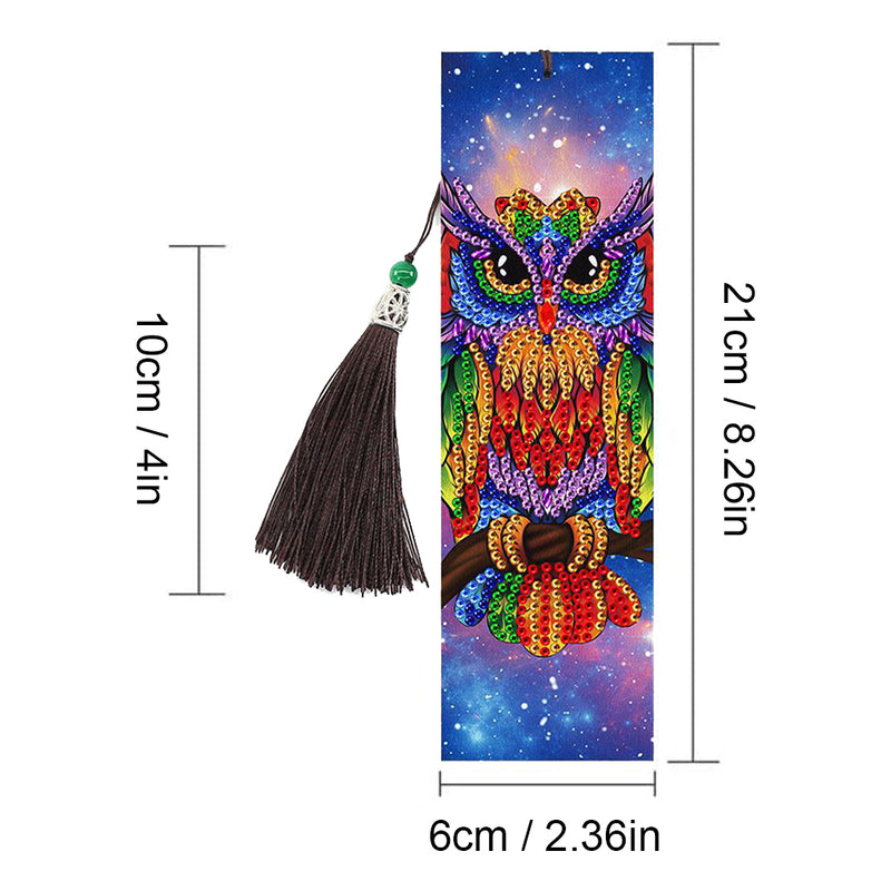 2Pcs Owl at Night Leather Bookmark Diamond Painting Kits