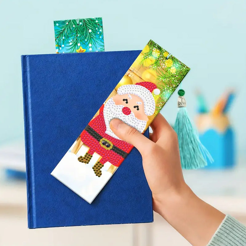 4Pcs Christmas Leather Bookmark Diamond Painting Kits