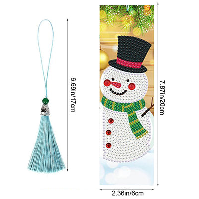 4Pcs Christmas Leather Bookmark Diamond Painting Kits