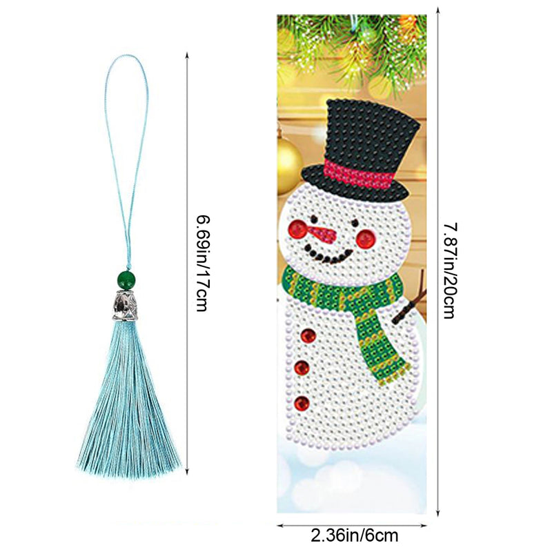 4Pcs Christmas Leather Bookmark Diamond Painting Kits